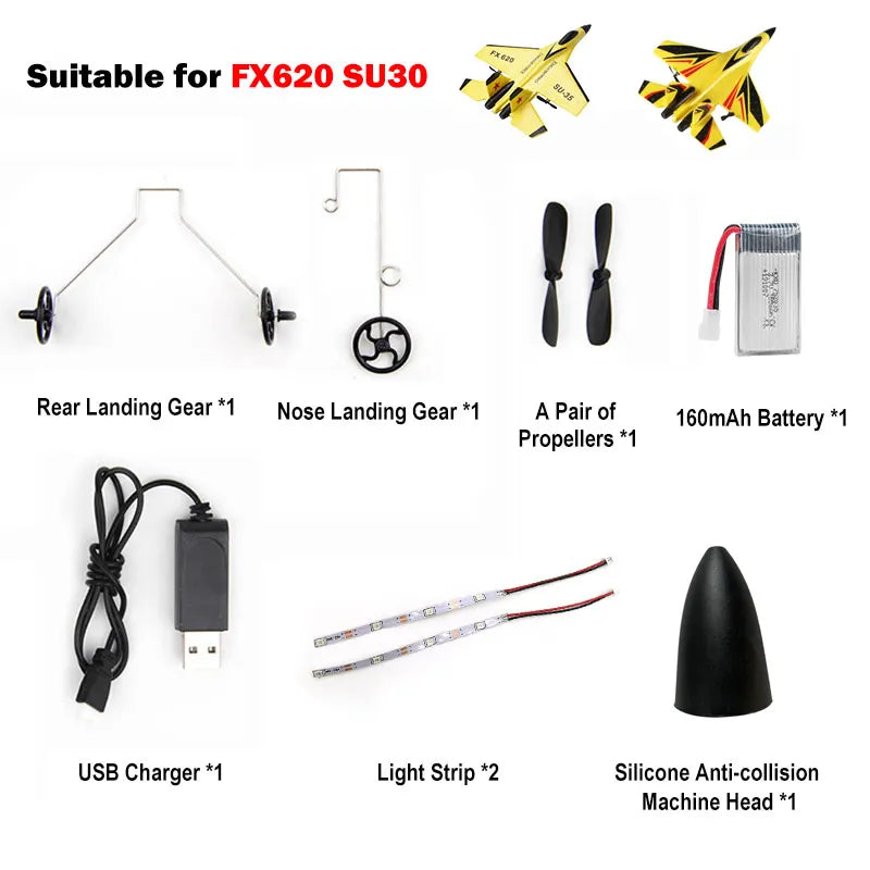 FX620 SU35 SU30 RC Plane Spare Parts Accessories Propeller Blade / Landing Gear / Landing Seat / Battery / Charger