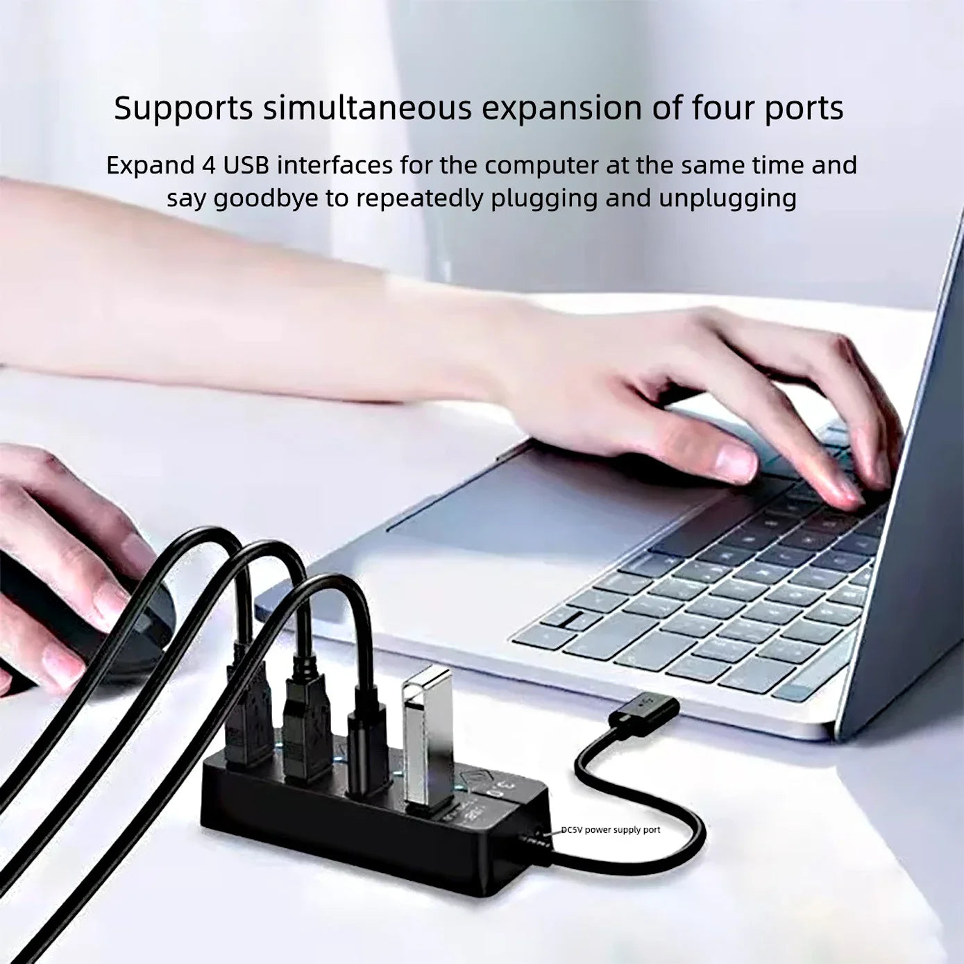 USB 3.0 Power Adapter 4/7 Port Multi USB Splitter Hub 3.0 USB Hub Multiple Expander Switch 30CM Cable Hub Docking Stations
