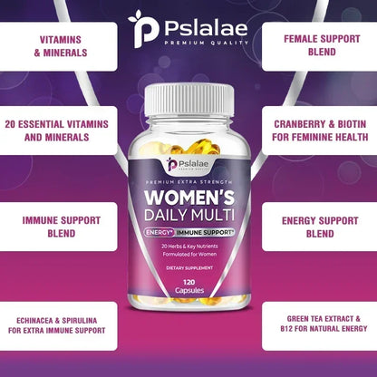 Women's Multivitamin Capsules Contain A Perfect Blend of Biotin, Calcium and Zinc To Support Immune Function and Energy