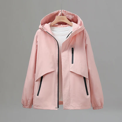 Women Travel Jacket Casual Wears Hooded Coat Outdoor Hiking Couple Wind-Proof Clothing Spring Autumn Fashion Unisex Outerwear