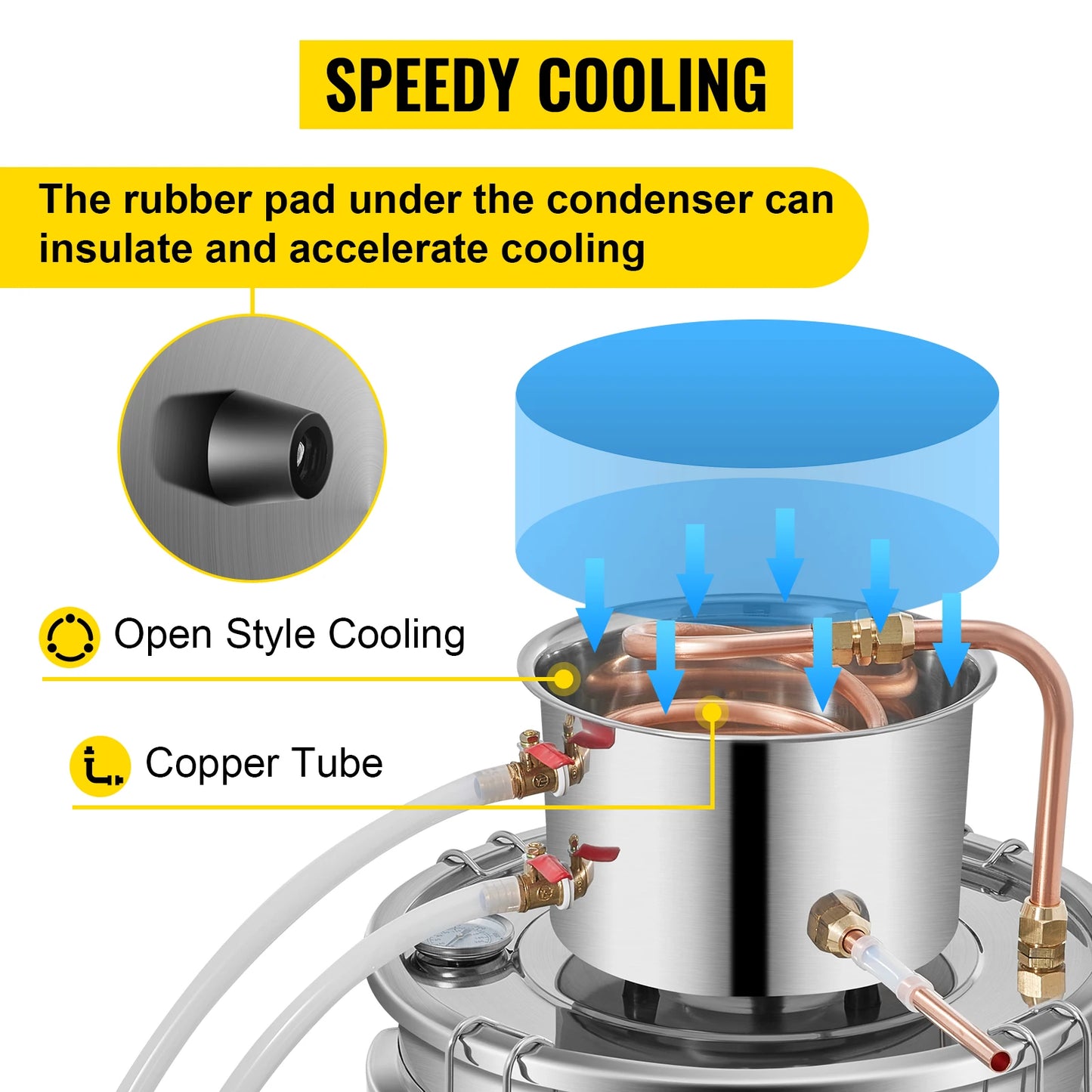 SucceBuy 12L 20L 30L Alcohol Distiller Machine Beer Brewing Equipment DIY Wine Moonshine Apparatus Dispenser Kit