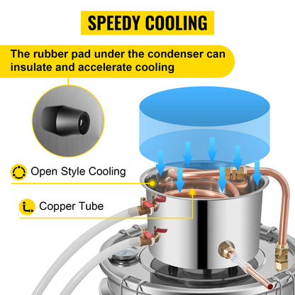 SucceBuy 12L 20L 30L Alcohol Distiller Machine Beer Brewing Equipment DIY Wine Moonshine Apparatus Dispenser Kit