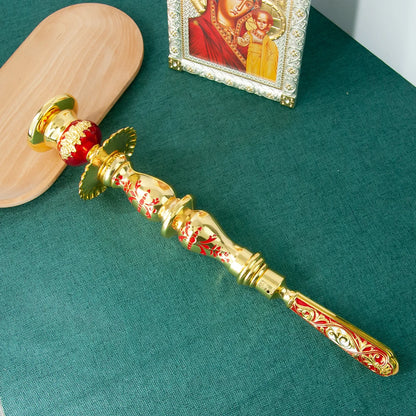 HT Religion Handhold Candle Holder Church Decor Single Candlestick Orthodox Church Supplies Religious Rituals Accessory