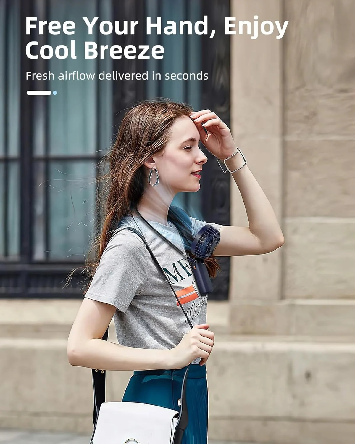 Portable handheld fan with high battery life and infinite speed regulation 90 ° adjustable, rechargeable mini cute small fan