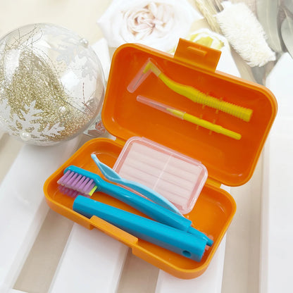1 Box Portable Travel Dental Cleaning Set Oral Cleaning Care Toothbrush Interdental Brush Teeth Whitening Orthodontic Care Kit