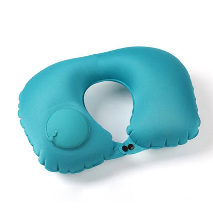 Press on Inflatable Pillow to Relax Neck Travel U-shaped Pillow Foldable and Portable with Leak Proof Device Ordinary U-shaped