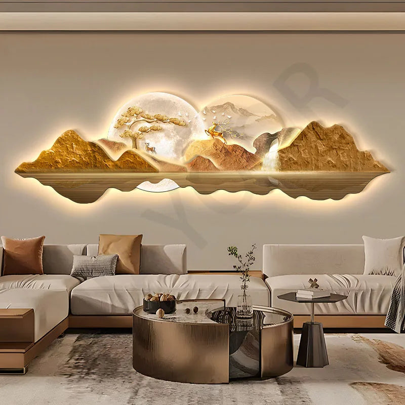 Wall Lamp Entrance Decoration Light Corridor Hanging Hallway Modern Nordic landscape Painting Lamps Home Living Room Mural Light