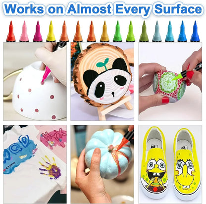 30/48/60 Colors Dual Tip Acrylic Paint Pens Markers Art Markers Set Drawing Markers for DIY Crafts Making Art Brush Set Supplies
