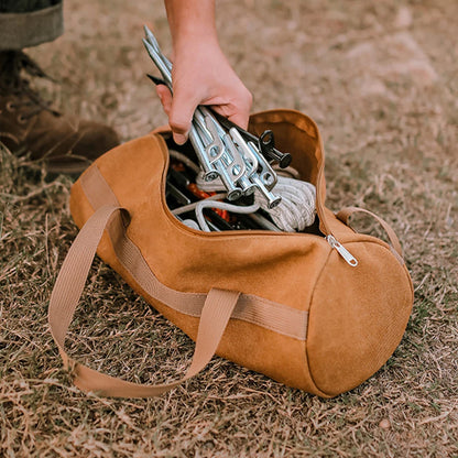 Camping Tools Storage Bag Large Capacity Cylinder Tent Stake Bag Lightweight Tent Peg Ground Nail Holder Bag for Outdoor Camping
