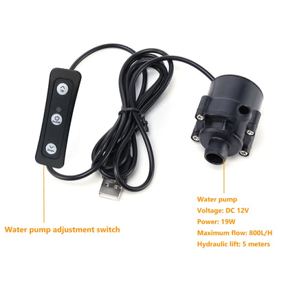 19W 800L/H Fountain Panel Pump Garden Decorative PET Solar Panel Water Pump Watering System with Adjustment Switch Kits for Pool