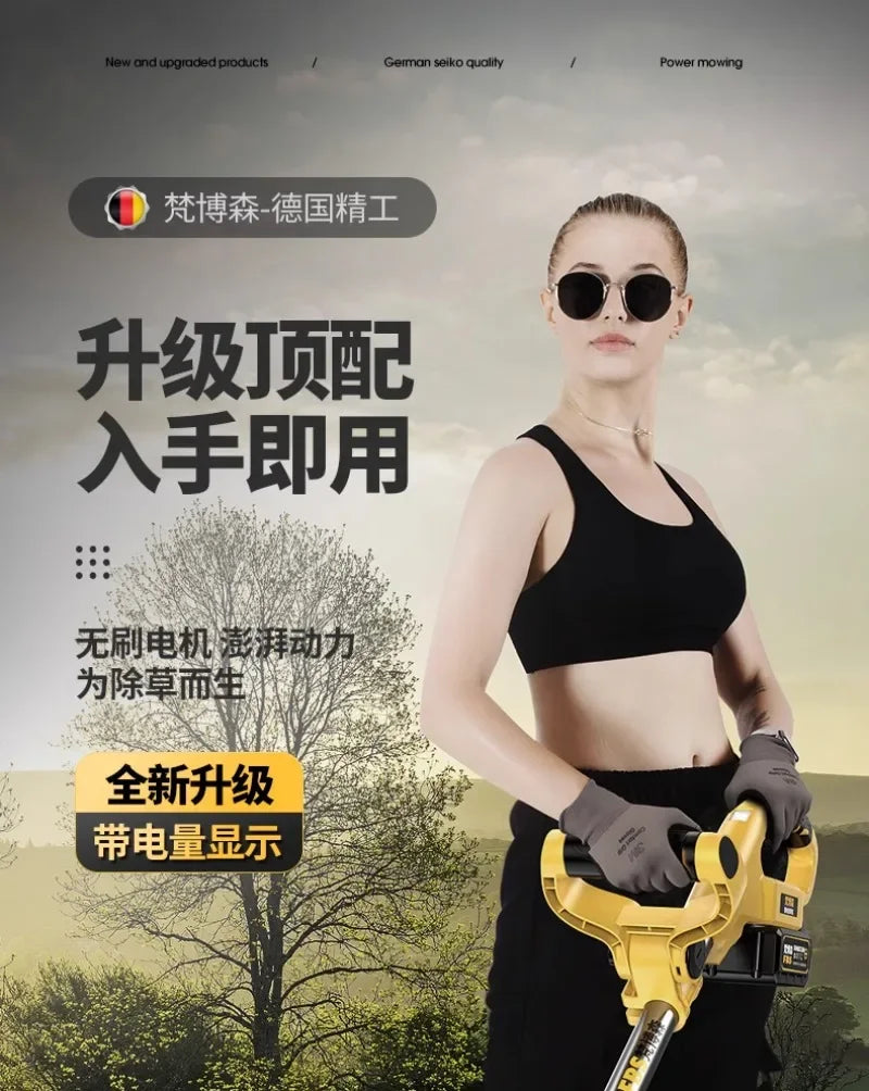 Electric lawn mower Small household lawn Lithium battery rechargeable  mower High power lawn mower