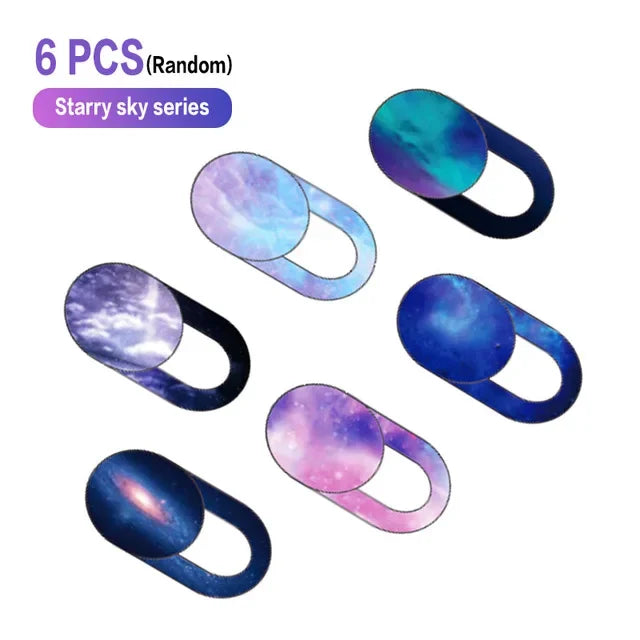 1/3/6PCS WebCam Cover Starry Sky Laptop Lens Stickers Mobile Phone Camera Antispy Slider Universal WebCam Cover Privacy Shutter
