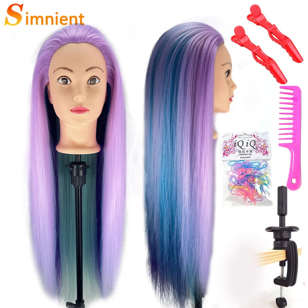 70Cm 100% High Temperature Fiber Blonde Hair Mannequin Head Training Head For Hairstyles Braid Hairdressing Manikin Doll Head