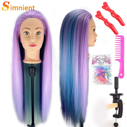 70Cm 100% High Temperature Fiber Blonde Hair Mannequin Head Training Head For Hairstyles Braid Hairdressing Manikin Doll Head