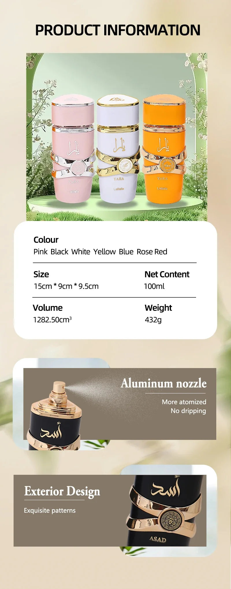 Perfume Yara Original Mujer Eau De Parfum Lasting Fragrances Deodorant Pheromones Perfume 100ml Women Gift Body Spray