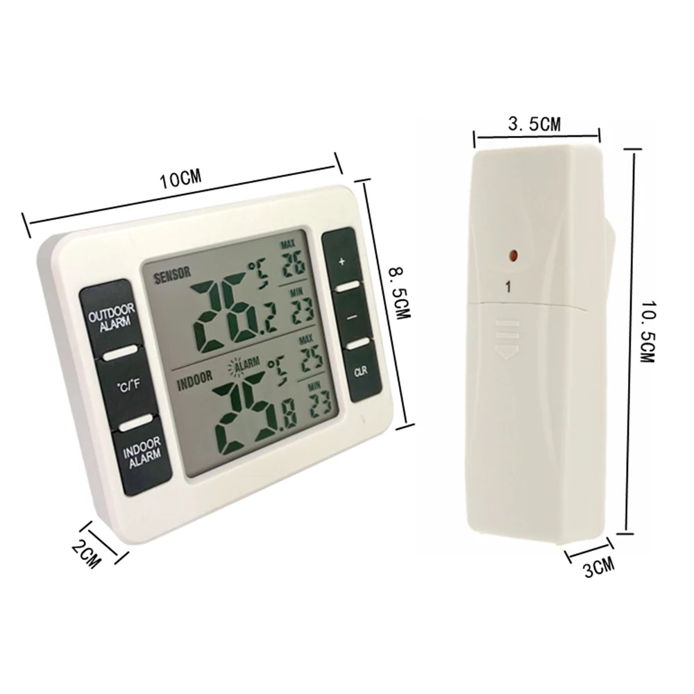 Digital Wireless Refrigerators Thermometer C/F Max Min Cordless Freezers Home Fridge Truck Temperature Sensor Monitor -40℃~60℃