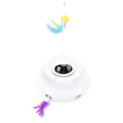 Interactive Cat Feather Toy Automatic Rotating Reduce Boredom Promote Exercising Funny Feather Electronic Cat Toy for Home