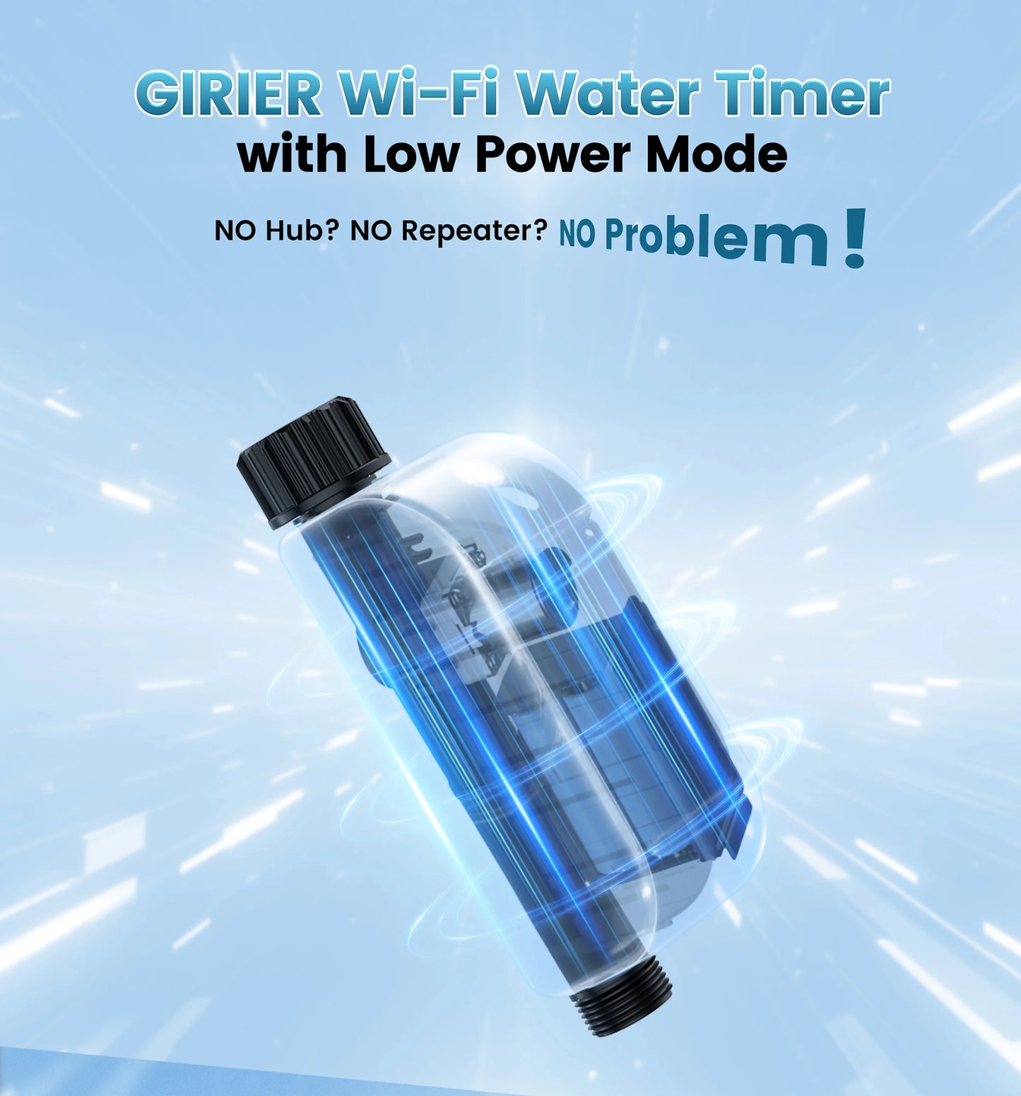 GIRIER Tuya Smart Water Timer WiFi Programmable Sprinkler Controller for Garden Hose Irrigation No Hub Required Works with Alexa