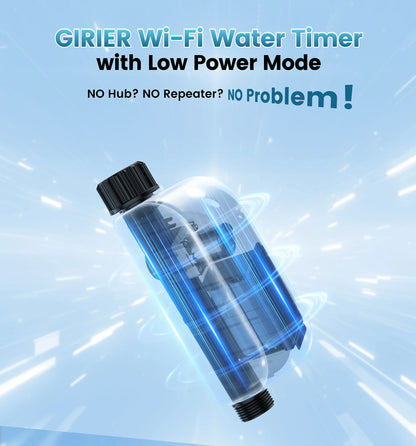 GIRIER Tuya Smart Water Timer WiFi Programmable Sprinkler Controller for Garden Hose Irrigation No Hub Required Works with Alexa