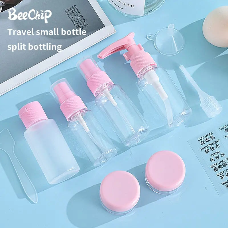 9 PCS Travel Dispensing Bottles Spray Bottles Lotion Bottles Cosmetic Bottles PET Plastic Bottles Seals Portable and Leak-proof