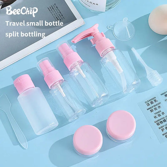 9 PCS Travel Dispensing Bottles Spray Bottles Lotion Bottles Cosmetic Bottles PET Plastic Bottles Seals Portable and Leak-proof
