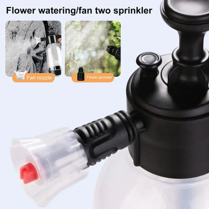 2L Pressure Sprayer Bottle With Ergonomic Handle Leakproof Hand Snow Foam Sprayer Water Pump Bottle With 2 Replacement Nozzles