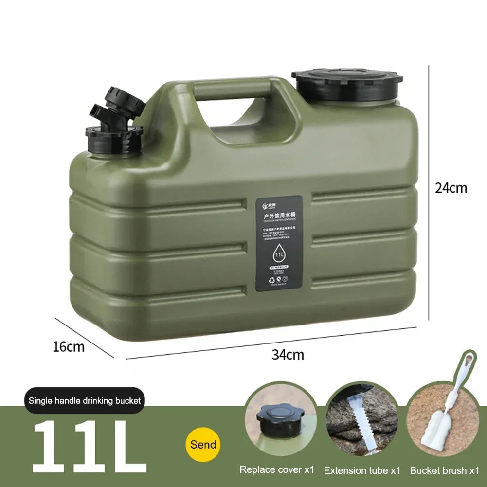 11-12L Water Bucket Large Capacity Portable Drinking Water Canister with Detachable Faucet No Leakage for Outdoor Travel Driving