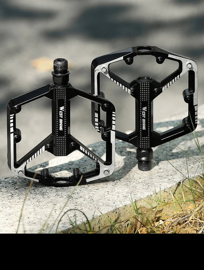 WEST BIKING DU Bearing Bicycle Pedal Anti-slip Cycling Pedal Ultralight Aluminum Alloy MTB Road Bike Pedal Bike Accessories