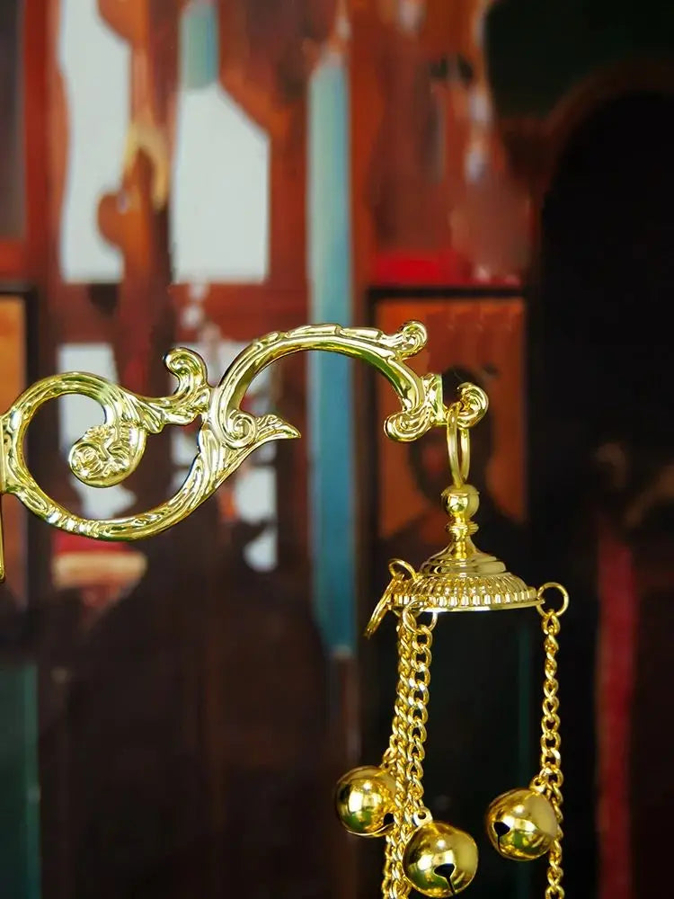 HT Chalice Orthodox Church Supplies Gold Engraved And Embossed Church Wall Hook Incense Burner Hook Set