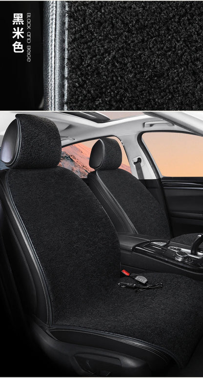 2023 New Car Heated Seat Cushion Made of Lamb Fleece Material, Comfortable and Warm, Suitable for Single Seat, Double Seat, and