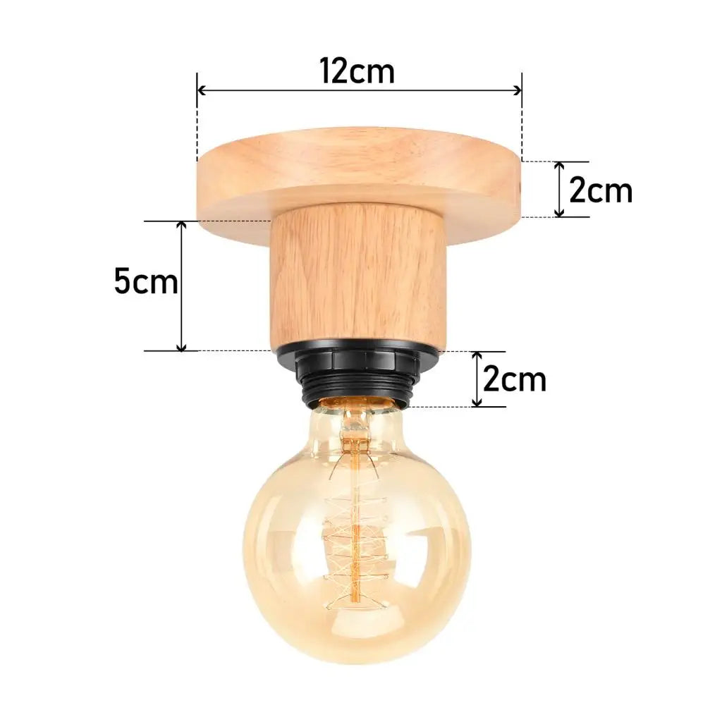 LED E27 Ceiling Lights Vintage Industrial Wood Ceiling Lamp for Kitchen Living Room Bar Restaurant Wire Cage Lampshade Lighting