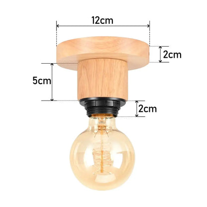 LED E27 Ceiling Lights Vintage Industrial Wood Ceiling Lamp for Kitchen Living Room Bar Restaurant Wire Cage Lampshade Lighting