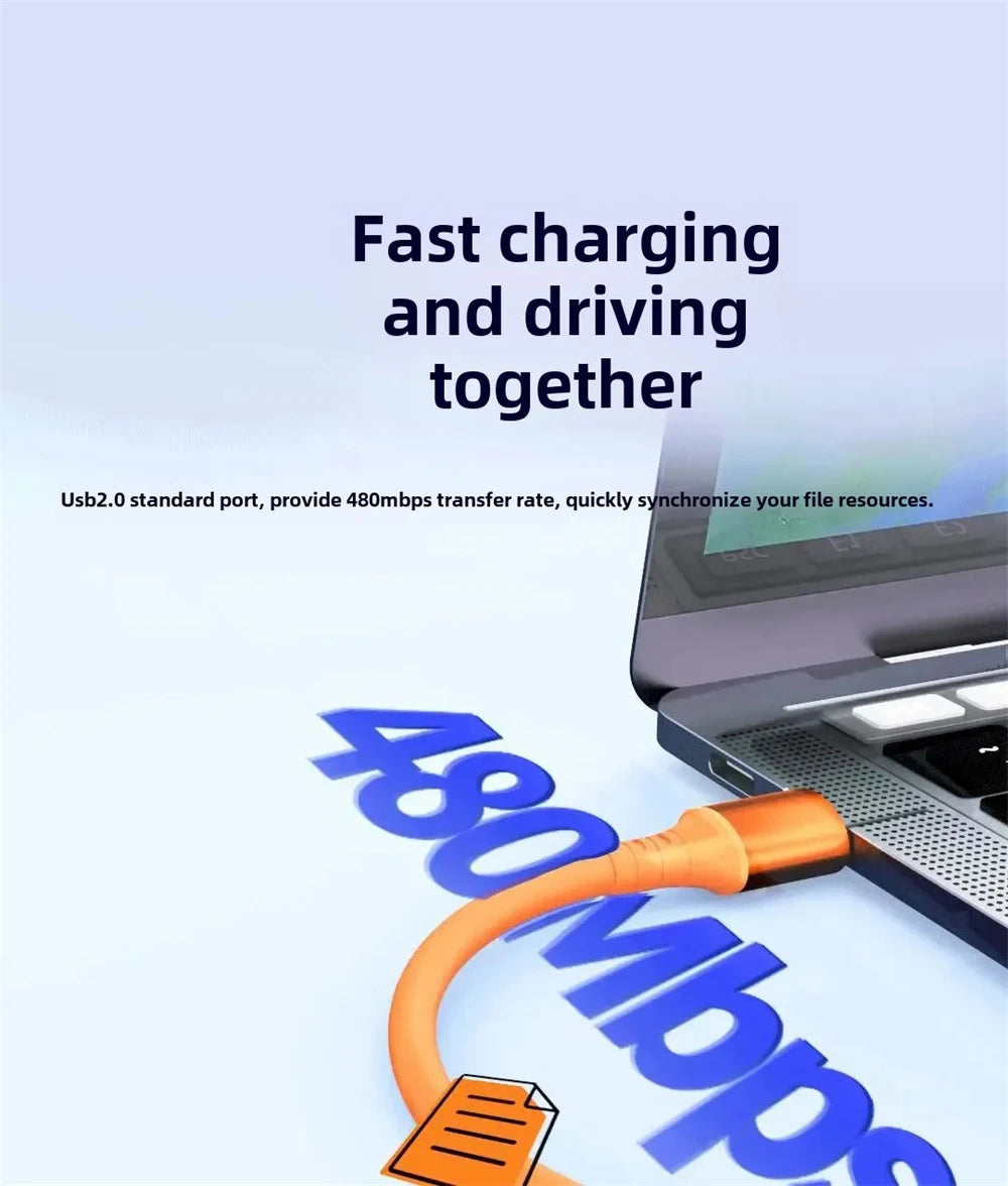 NNBILI 120W 6A Fast Charge USB Type C Quick Charge Cable For Huawei P70 Samsung OnePlus Realme Phone LED Digital Display Cables