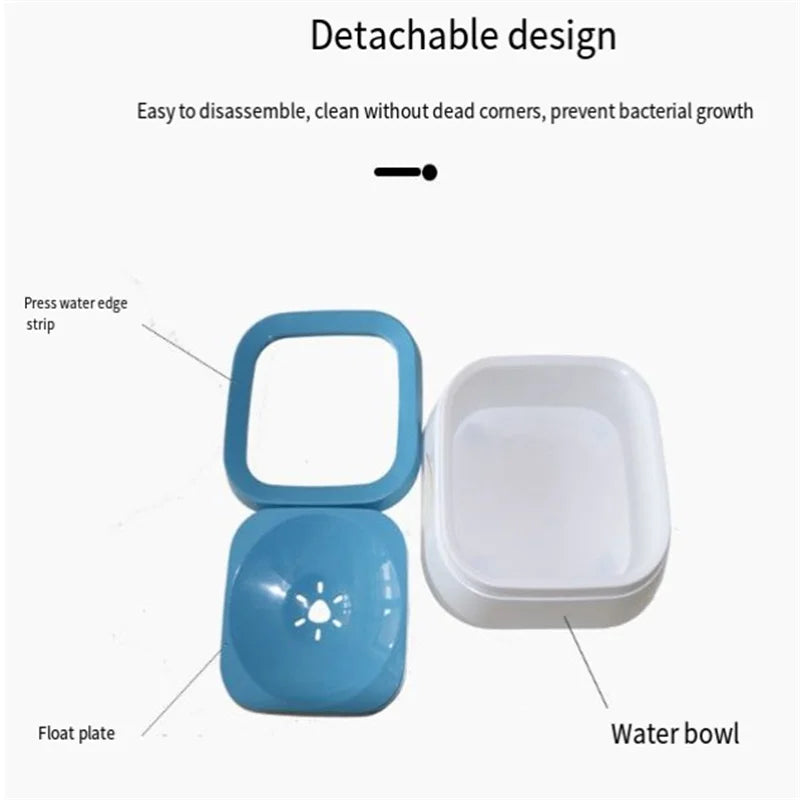Dog Drinking Water Bowl Floating Non-Wetting Mouth Cat Bowl Without Spill Drinking Water Dispenser Plastic Anti-Over Dog Bowl