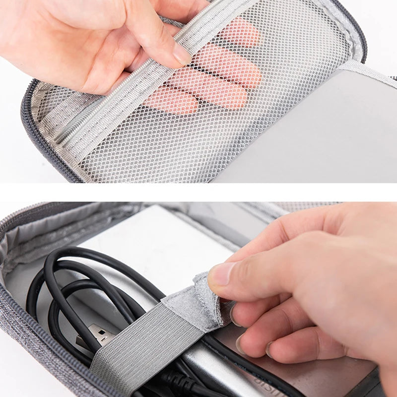 Travel Storage Bags for Cable Portable Electronics Organizer for Charger Power Bank, Zipper Electronics Accessories Case