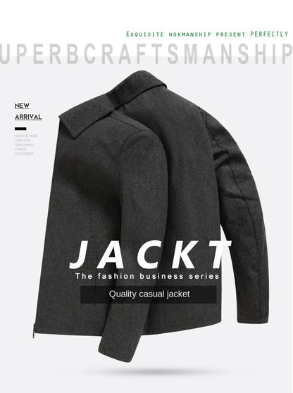 High Quality New Brand Casual Fashion Lapel Autumn Winter Mens Coat 2025 Men Clothing Fashion Jacket Solid Classic Windbreaker