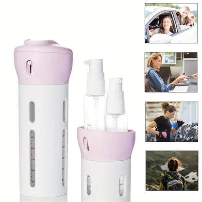 4 In 1 Portable Travel Liquid Dispenser Bottle Refillable Leakproof Travel Container For Perfume Shampoo Conditioner Lotion
