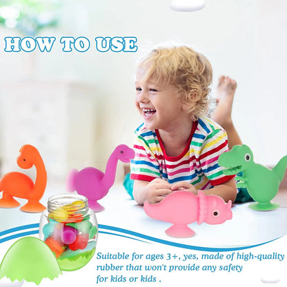 Baby Bath Toys Bathroom Suction Cup Set Soft Animal Dinosaur Building Blocks Children Funny Toy Parent-child Interactive Game