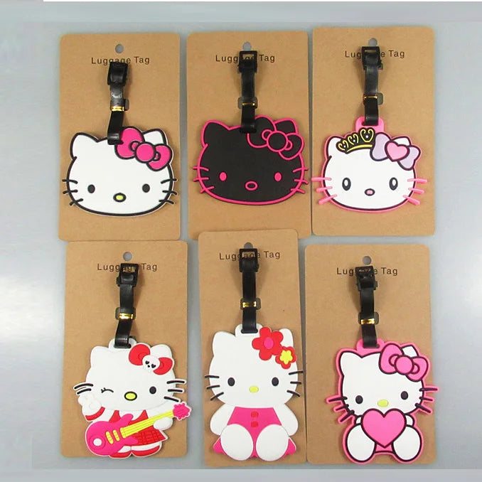 Travel Accessories Luggage Tag Cartoon Hello Kitty Suitcase Portable Label Wholesale