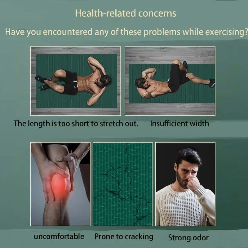 200x80cm 15mm Thick Yoga Mat - High Density Anti-Slip for All Levels & Pilates - Portable Home/Outdoor Workout Mat