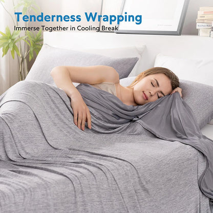 Cooling Blanket Sleeper Summer Blankets Lightweight Breathable Comforter Bed Sofa Travel Camping Hotel Two-Side Blanket Grey