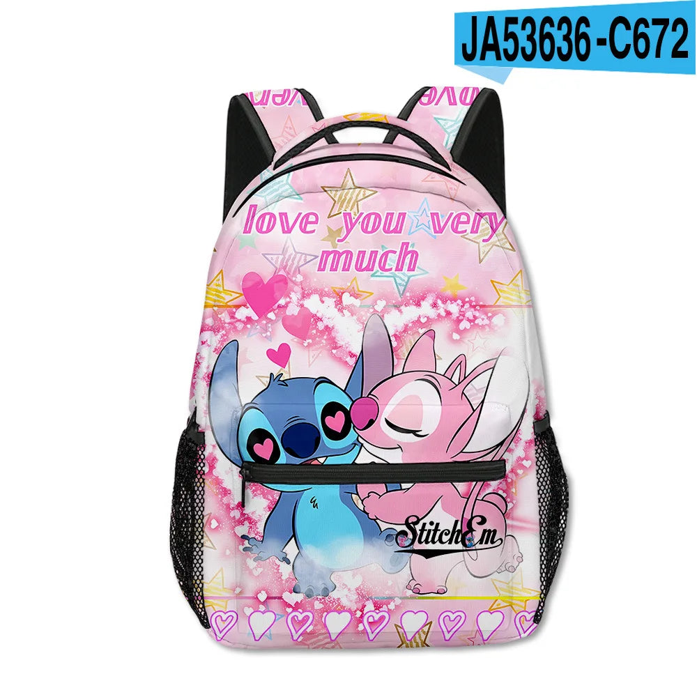 Stitch Primary School Student Anime Backpack Cartoon Large Capacity School Bag Printing Anime Kawaii Cartoon School Bag Mochila
