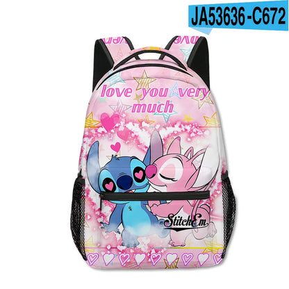 Stitch Primary School Student Anime Backpack Cartoon Large Capacity School Bag Printing Anime Kawaii Cartoon School Bag Mochila