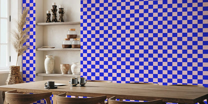 Pink And Blue Checker Adhesive Wall Wallpaper,Geometric Removable Wallpaper For Decoration Livingroom , Wallpapers Of Home Décor