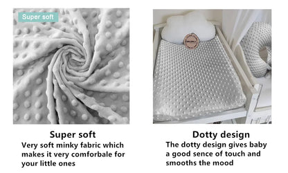 Soft Reusable Changing Pad Cover Minky Dot Foldable Travel Baby Breathable Diaper Pad Sheets Cover