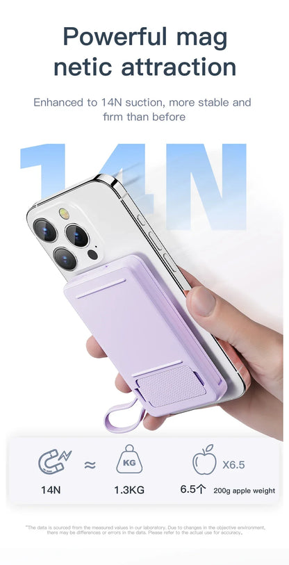 New Portable Built in Cables Magnetic Wireless Power Bank PD35W Fast Charging 20000mAh Large Capacity Powerbank for iPhone 16 15