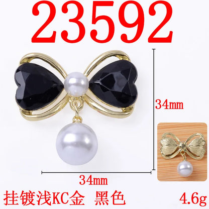 10pcs Sweet hair accessories hair rope alloy diy accessories hollow heart bow pearl pendant jewelry accessories