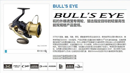 Original Shimano BULL'S EYE BULL EYE Surfcasting Reel LONG CAST SURF CAST SURFCAST SPINNING FISHING REEL
