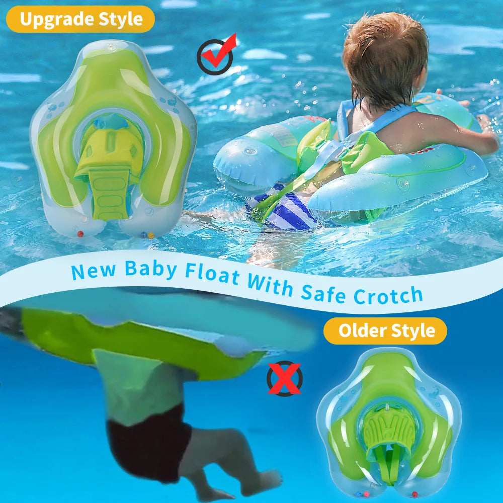 Baby Swimming Float With Sun Canopy Inflatable Infant Floating Swim Kids Swim Pool Accessories Circle Bathing Summer