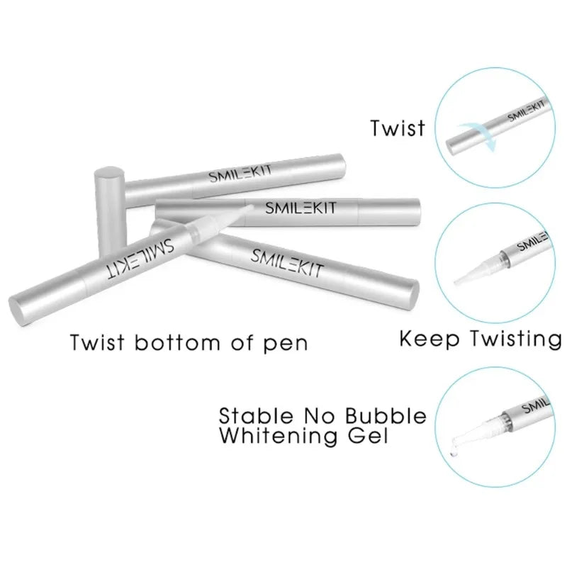 Dental Teeth Whitening Kit Mini 16 LED Cold Light  Tooth Whitener Bleaching Pen Oral Tray Device Set